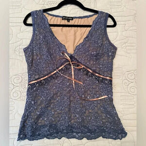 Vintage Ann Ferriday Lace Top Size L